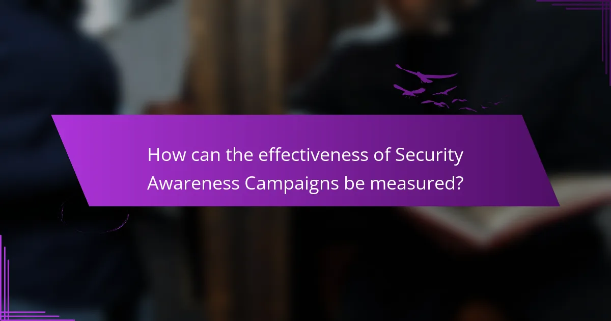 How can the effectiveness of Security Awareness Campaigns be measured?