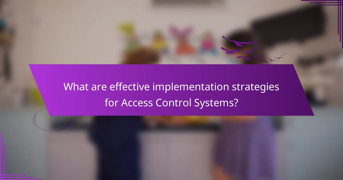 What are effective implementation strategies for Access Control Systems?