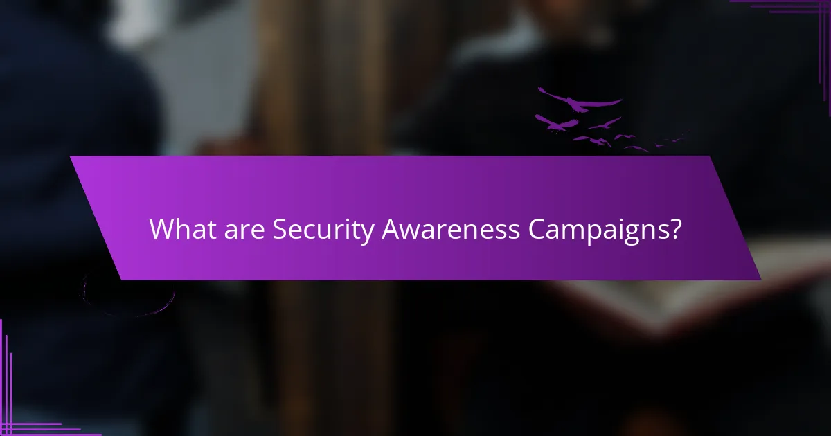 What are Security Awareness Campaigns?
