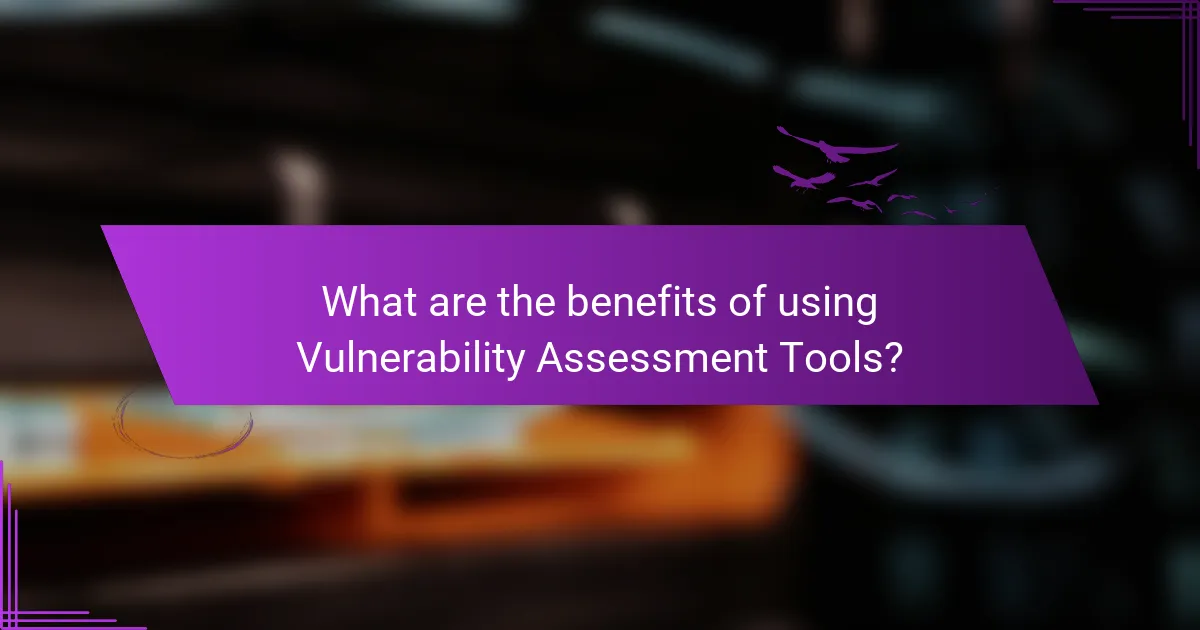 What are the benefits of using Vulnerability Assessment Tools?