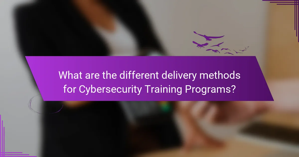 What are the different delivery methods for Cybersecurity Training Programs?