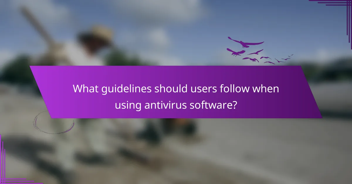 What guidelines should users follow when using antivirus software?