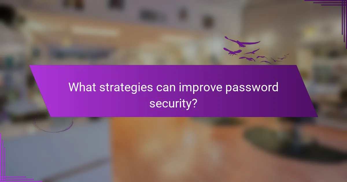 What strategies can improve password security?